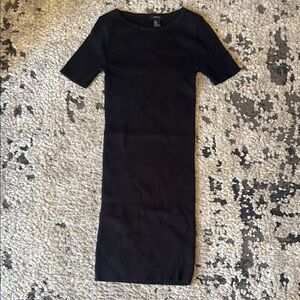 Forever 21 Elegant Black Midi Sweater Dress